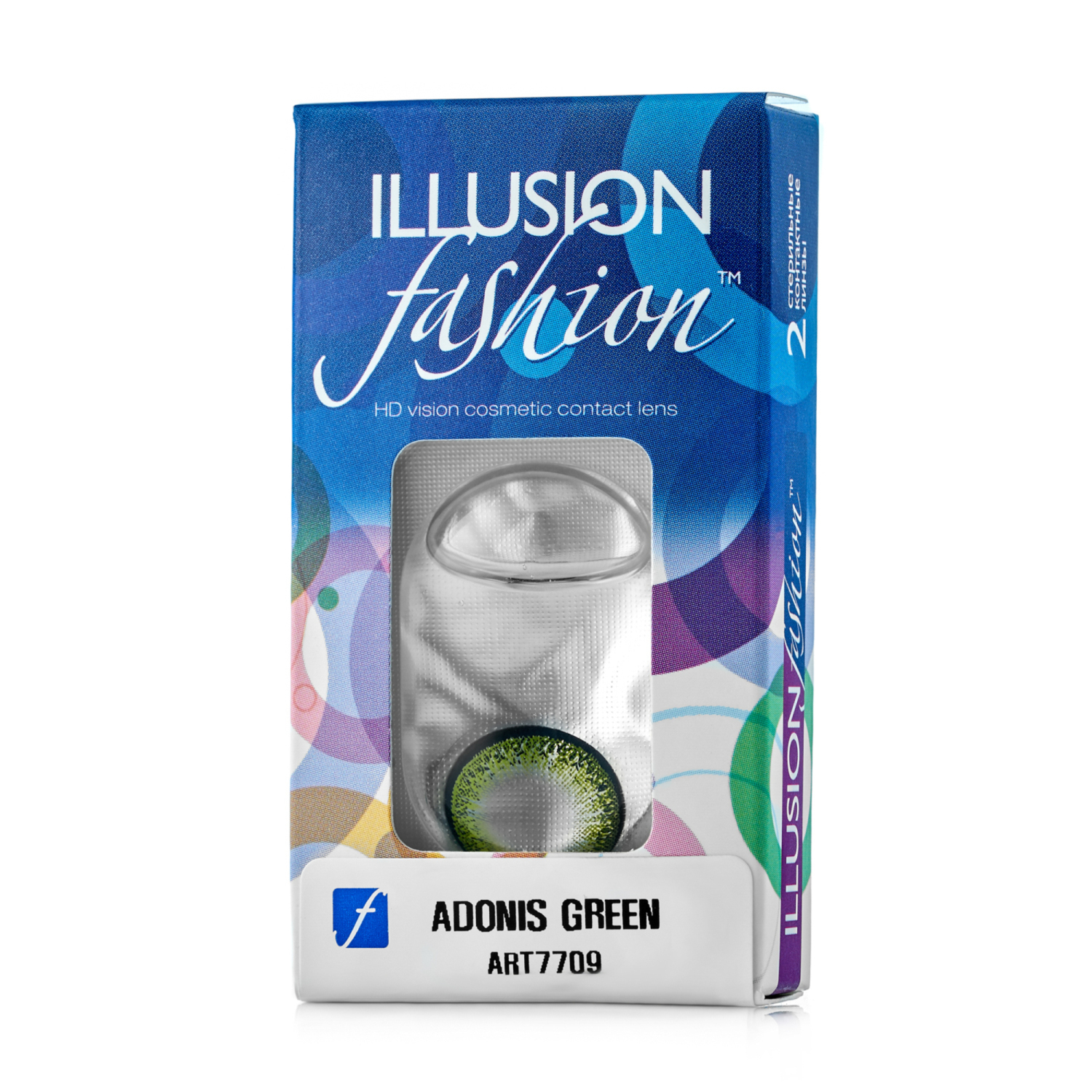 Контактные линзы ILLUSION fashion adonis green на 1 месяц -6.00/14.5/8.6 2 шт. - фото 1