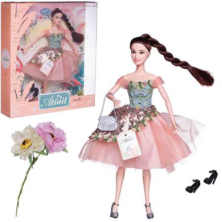 Кукла Junfa Atinil Солнечный день в платье с розовой юбкой и клатчем 28см