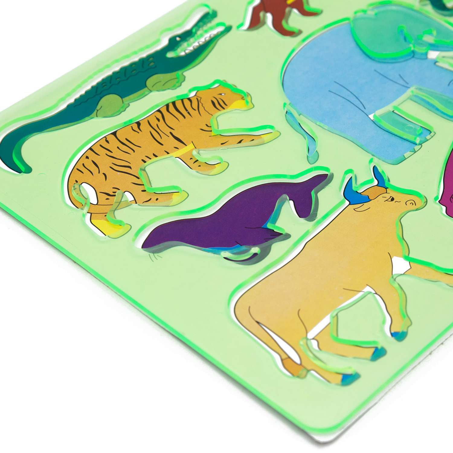 Трафарет пластиковый Darvish с фигурами животных для рисования и декора многоразовый зеленый - фото 2