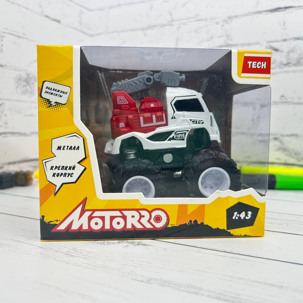 Автомобиль Motorro 1:43 инерционный белый 23207M - фото 5