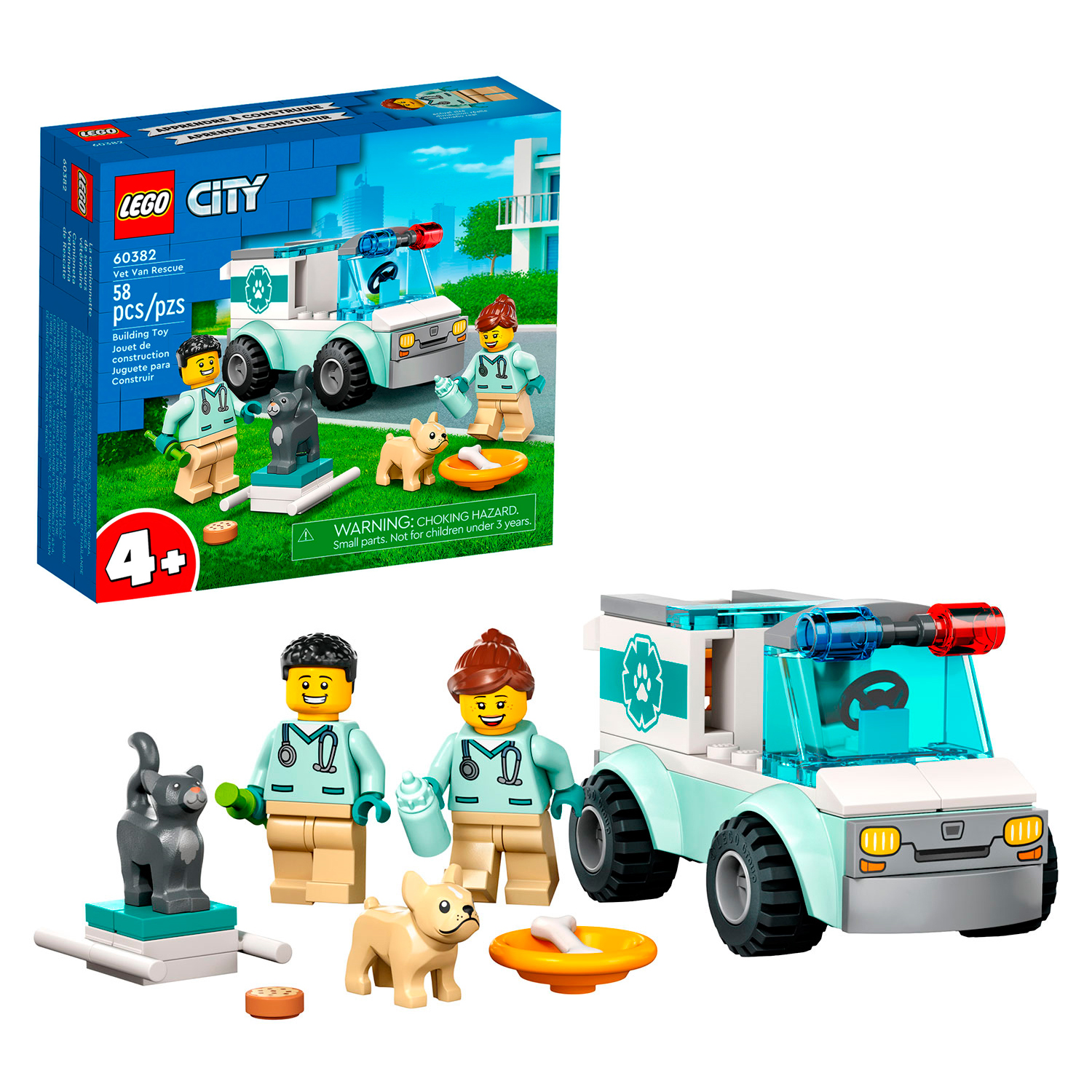 Конструктор детский LEGO City Спасатели-ветеринары 60382 купить по цене  1324 ₽ в интернет-магазине Детский мир