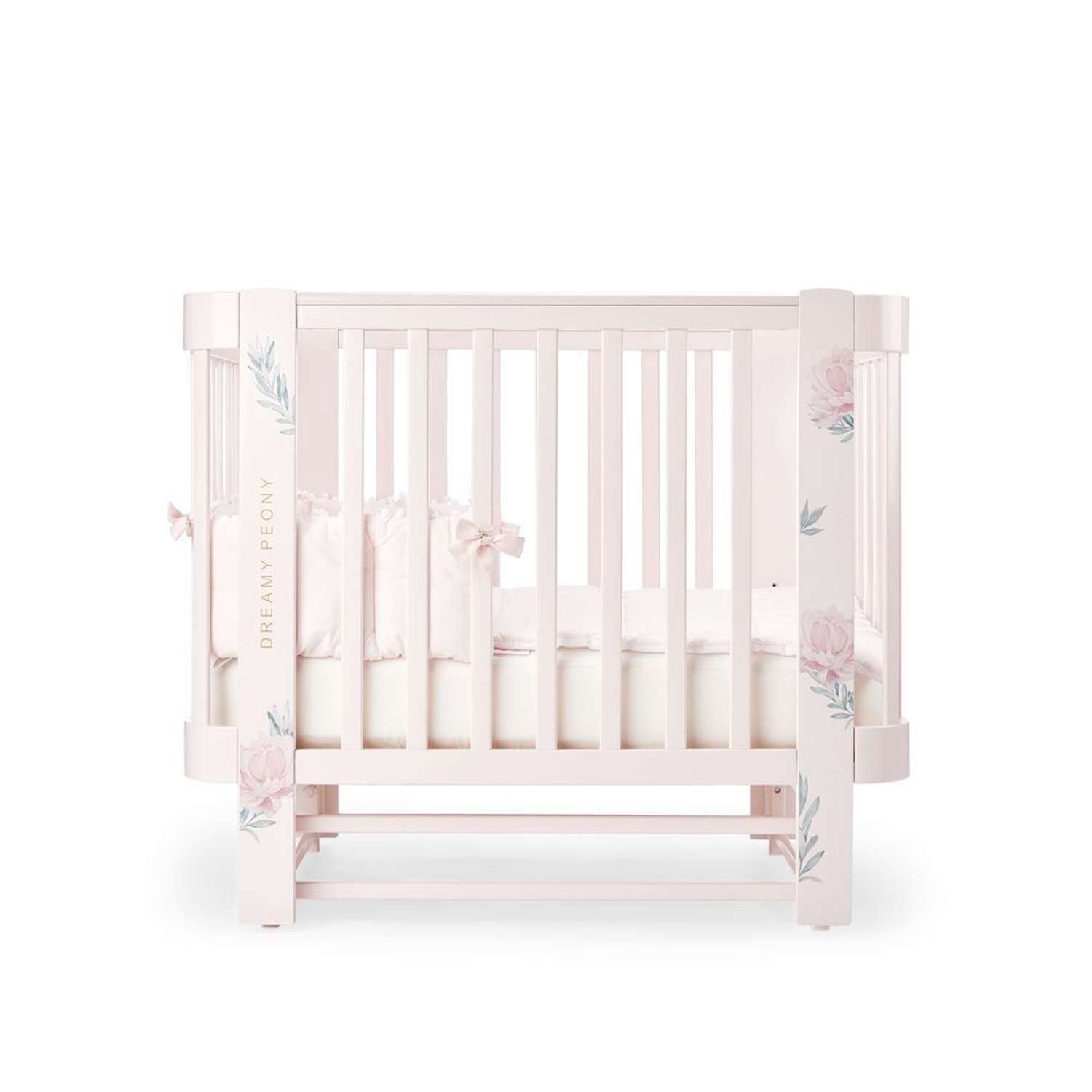 Детская кроватка Happy Baby Mommy Love прямоугольная, продольный маятник (розовый) - фото 9