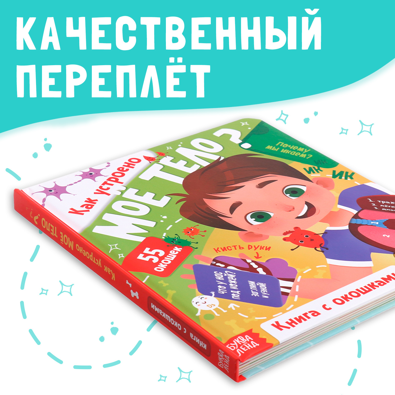 Энциклопедия с окошками Буква-ленд «Как устроено моё тело?», 55 окошек - фото 3