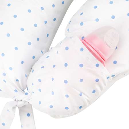 Подушка для беременных ROXY-KIDS U-образная Премиум цвет белый в голубой горох