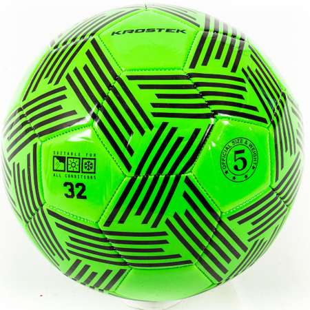 Мяч Krostek футбольный 2 size 5 ПВХ зеленый