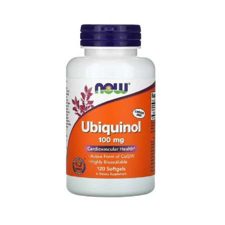 Убихинол CoQ10 Now 100мг 120 капсул для кожи зрения сердца сосудов нервной системы антиоксидант