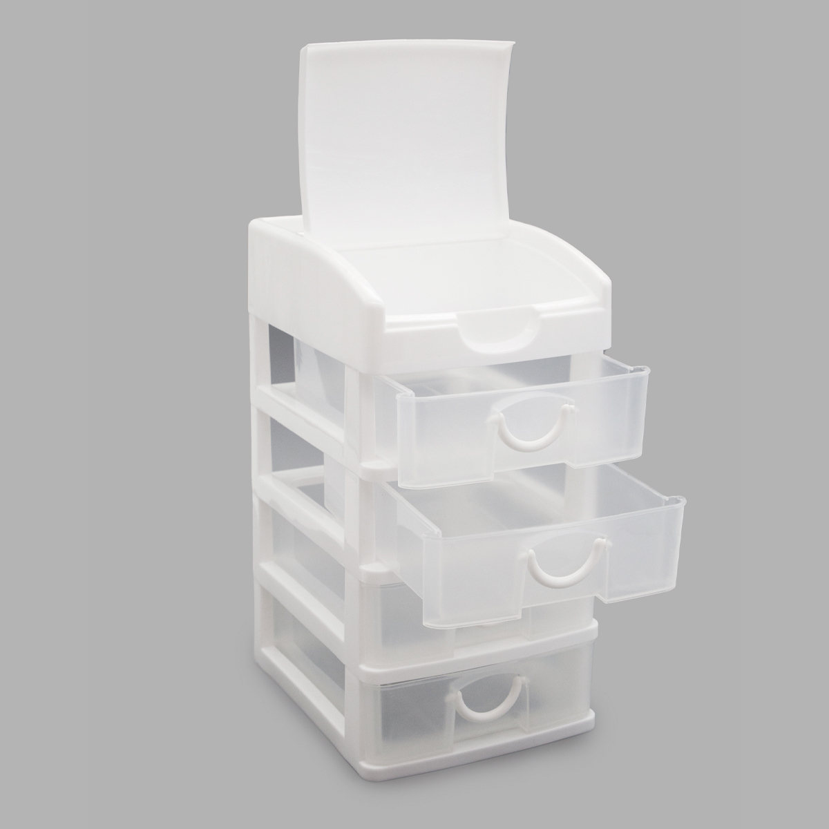 Контейнер Айрис пластиковый для мелочей в виде комода на 4 ящика 15.8 х 12.8 х 24.5 см - фото 3