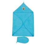 Комплект для купания Forsalon Махровый полотенце и варежка цвет голубой