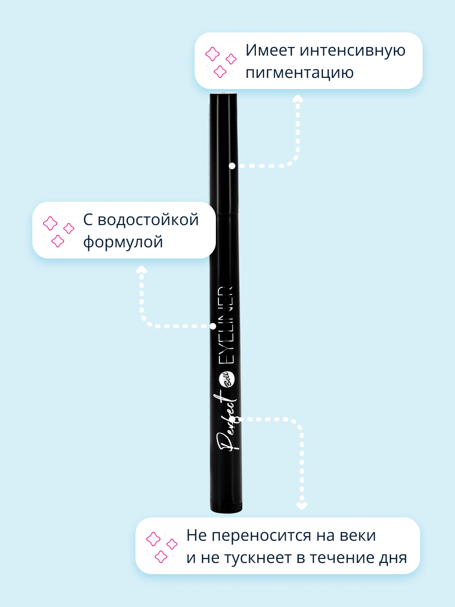 Подводка-фломастер Bell Perfect eyeliner тон 01 черная стойкая - фото 2