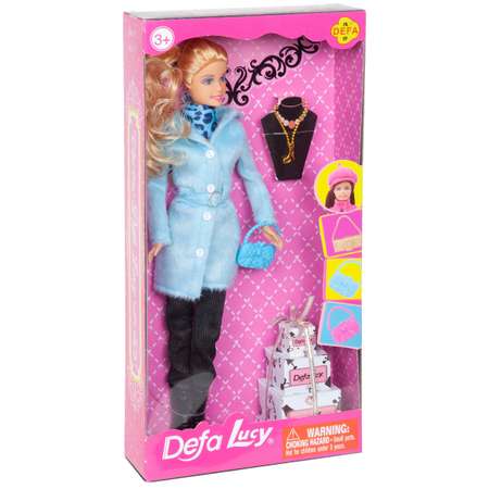 Кукла Defa Lucy Вечерняя прогулка 27 см аксессуары голубой