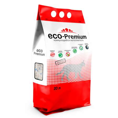 Наполнитель для кошек ECO premium Blue комкующийся без запаха 20л