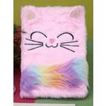 Блокнот плюшевый iLikeGift Sleeping cat pink