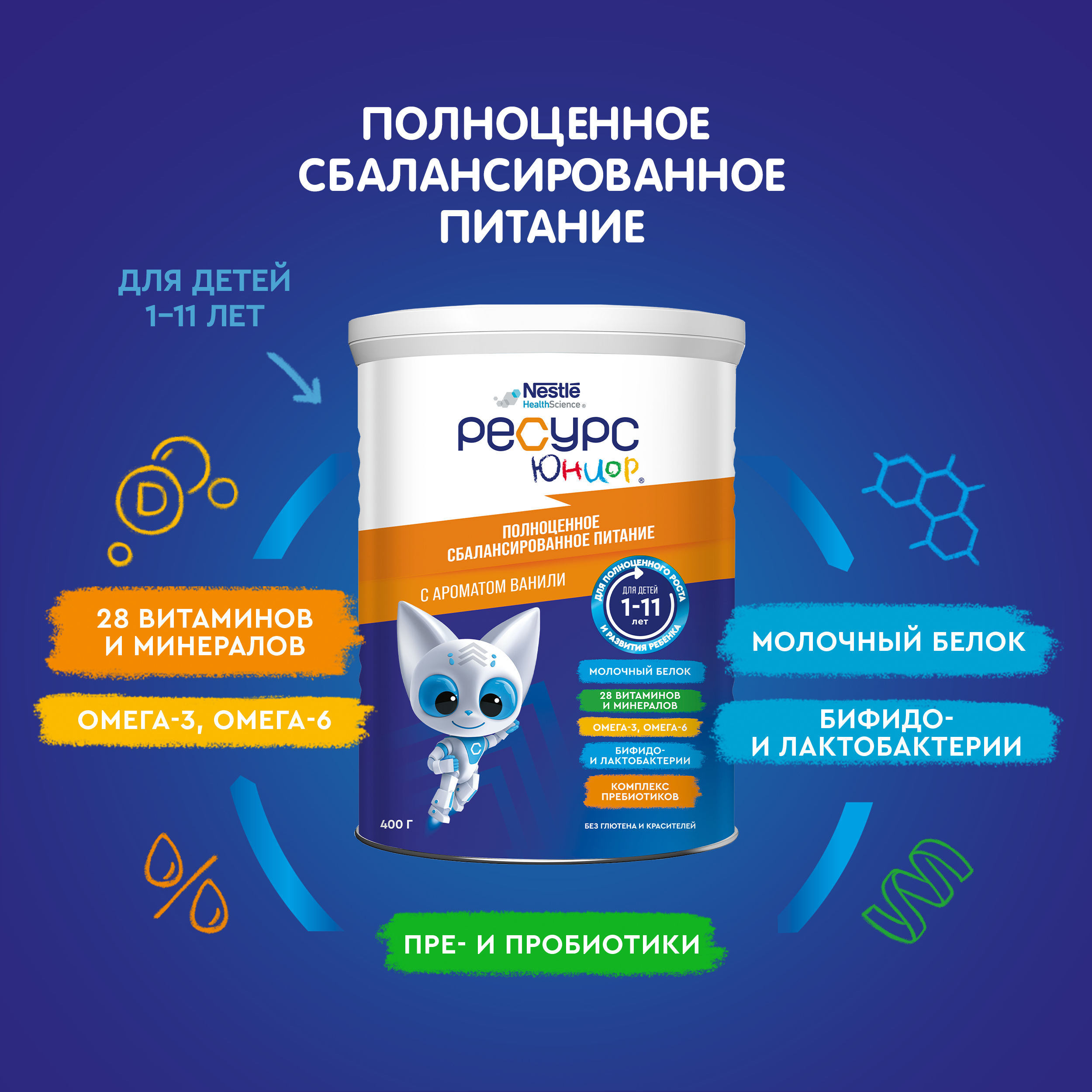 Смесь Nestle Health Science Ресурс Юниор 400г с 12 месяцев - фото 3