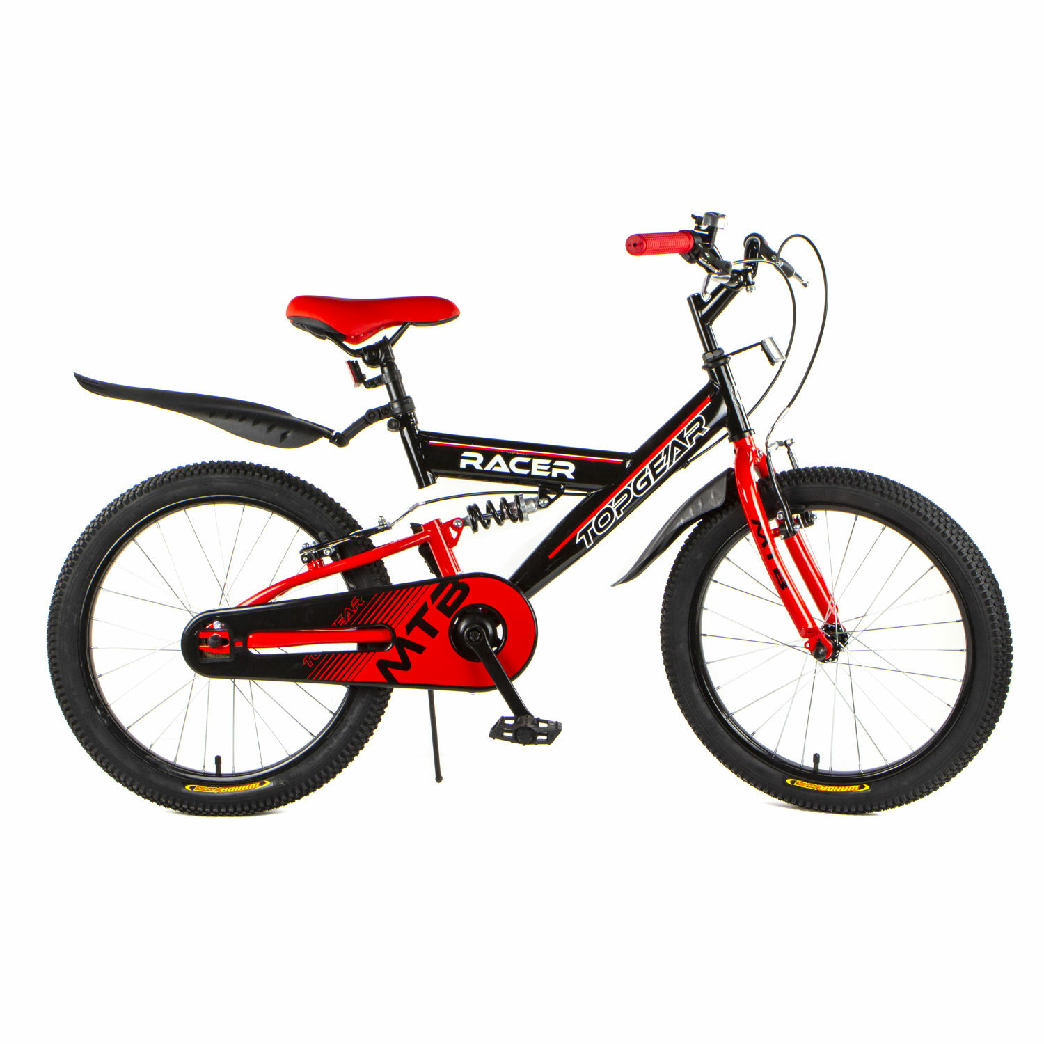 Велосипед TOPGEAR Racer 20 дюймов двухколесный городской с амортизатором тормозом V-brake красный - фото 10