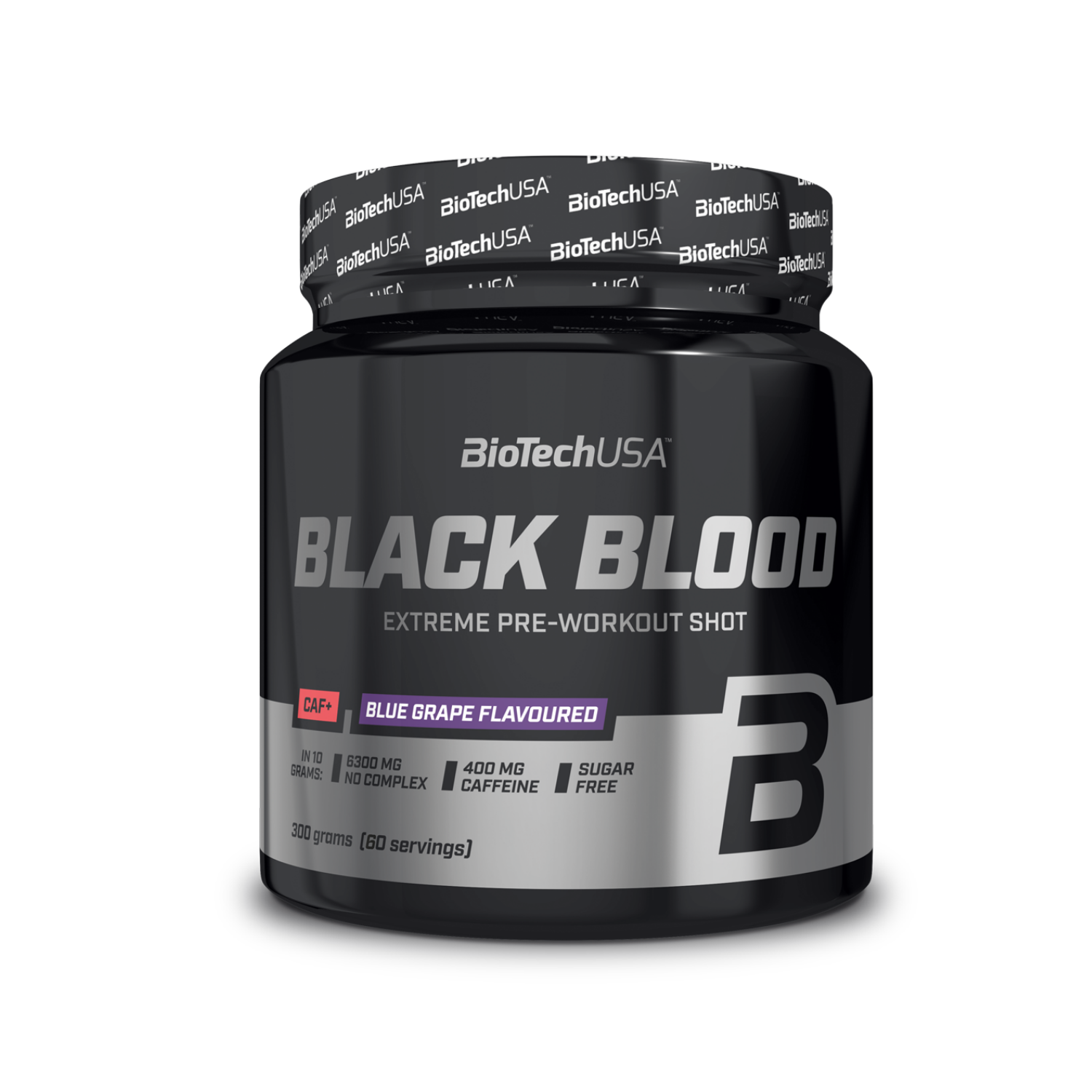 Предтренировочный комплекс BiotechUSA Black Blood CAF+ 300 г. Голубой виноград - фото 1