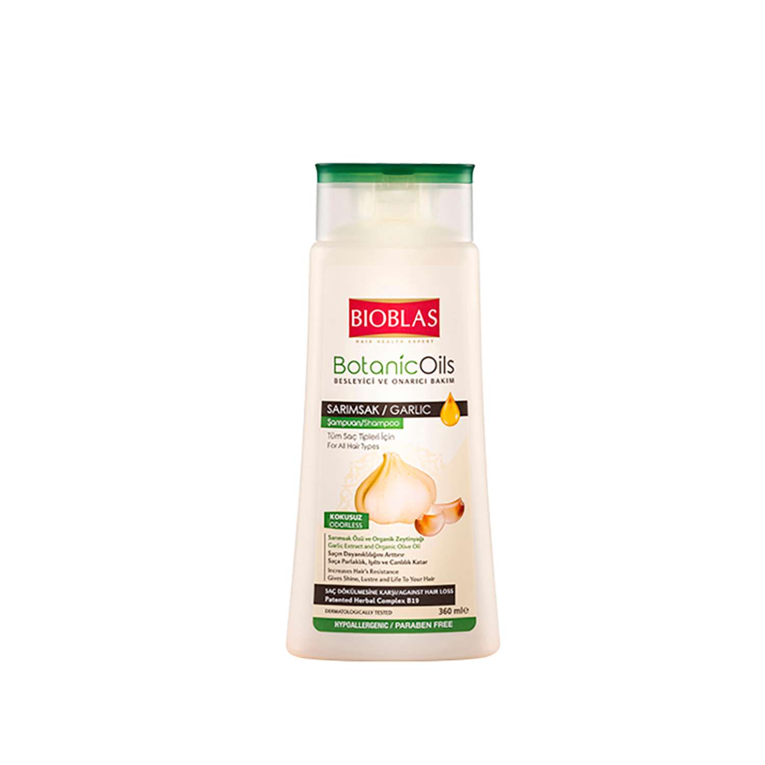 Шампунь BIOBLAS против выпадения волос с экстрактом чеснока и оливковым маслом 360 мл - фото 1