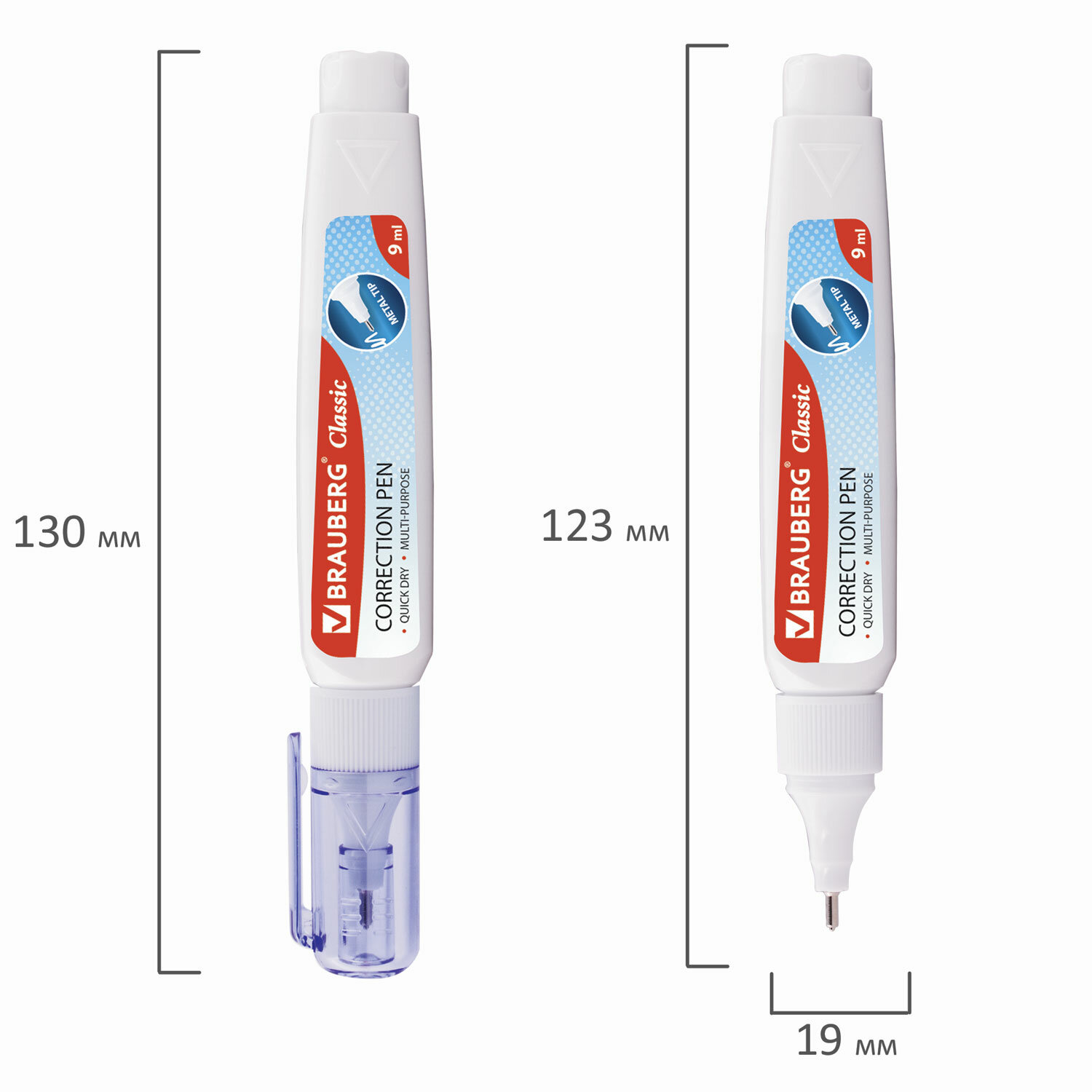 Ручка-корректор Brauberg штрих для школы замазка канцелярская 9 мл - фото 17
