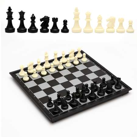 Настольная игра Sima-Land 3 в 1 «Классика» шахматы шашки нарды магнитная доска 32х32 см