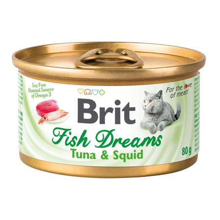 Корм для кошек Brit 80г Fish Dreams тунец-кальмар