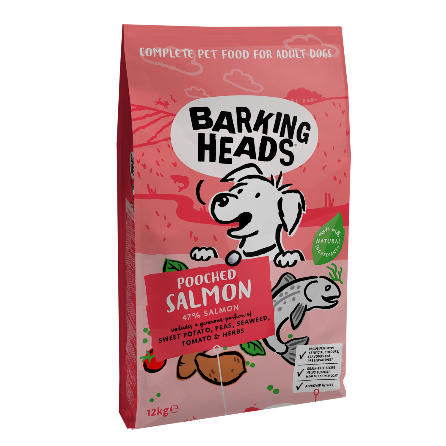 Корм для собак Barking Heads 12кг беззерновой Мисочку оближешь лосось с картофелем - фото 1