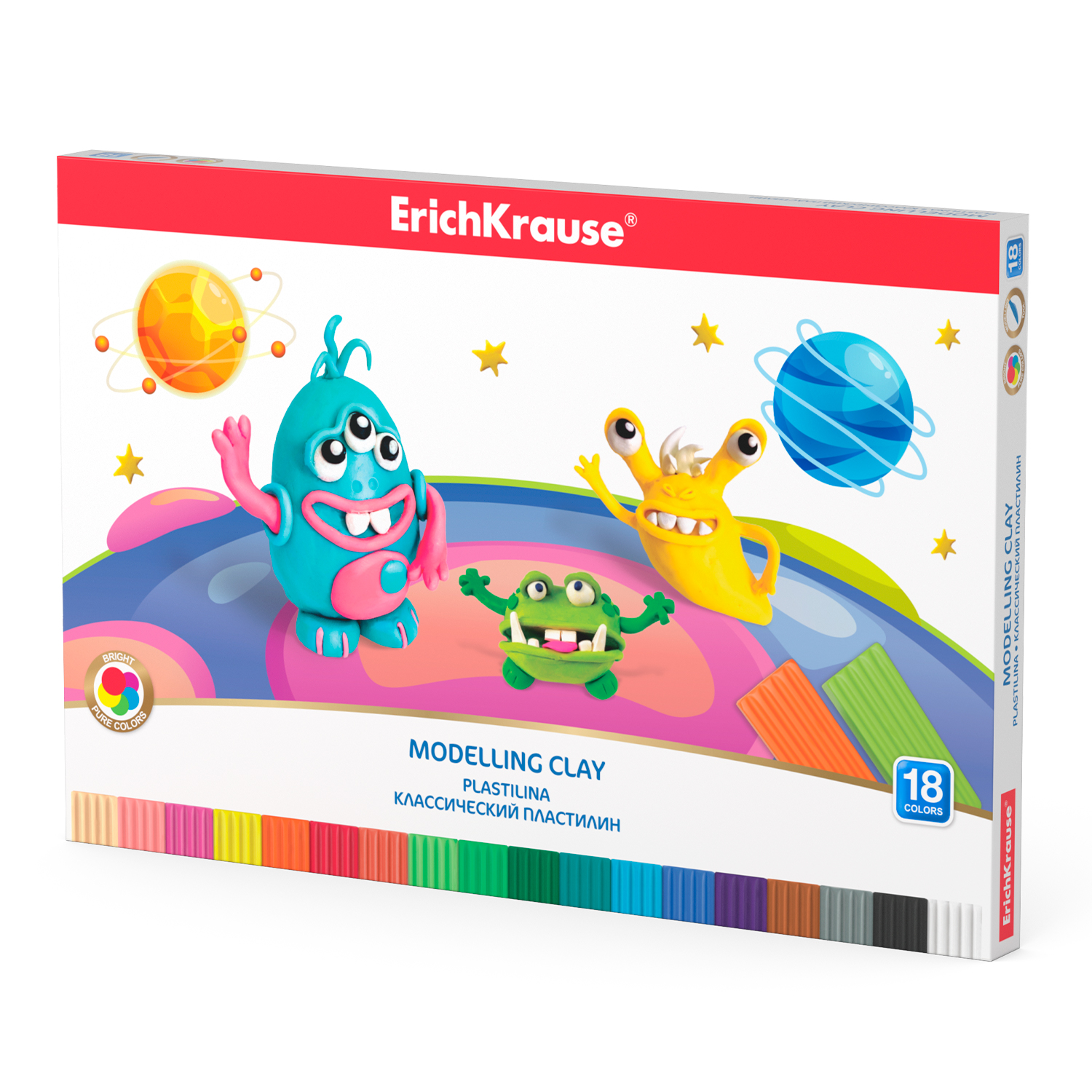 Классический пластилин ErichKrause Cosmic Monsters 18цветов со стеком 324г 58471 - фото 3