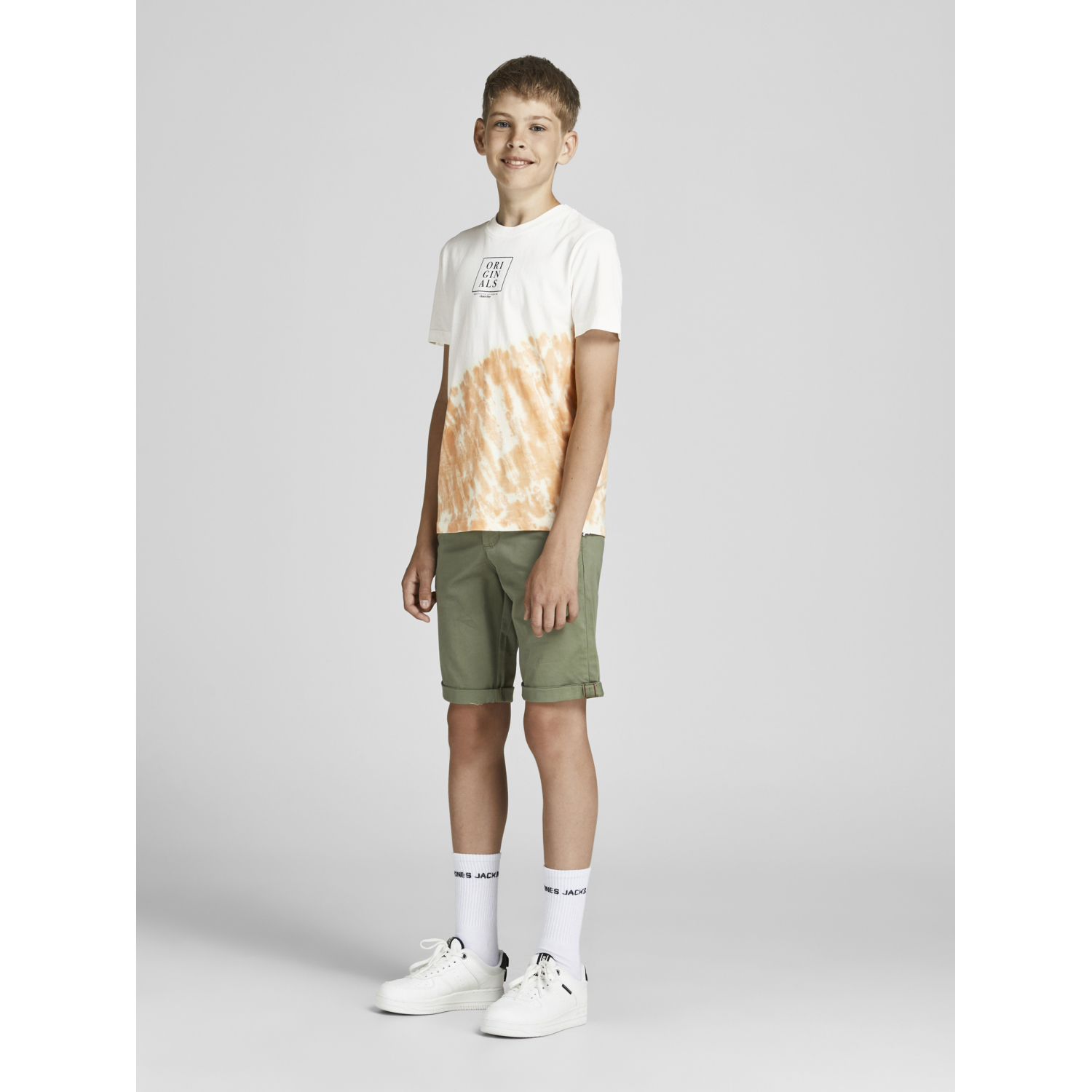 Футболка JACK AND JONES JUNIOR 12189322/Cloud Dancer/HAWAIIANSUNSET - фото 5