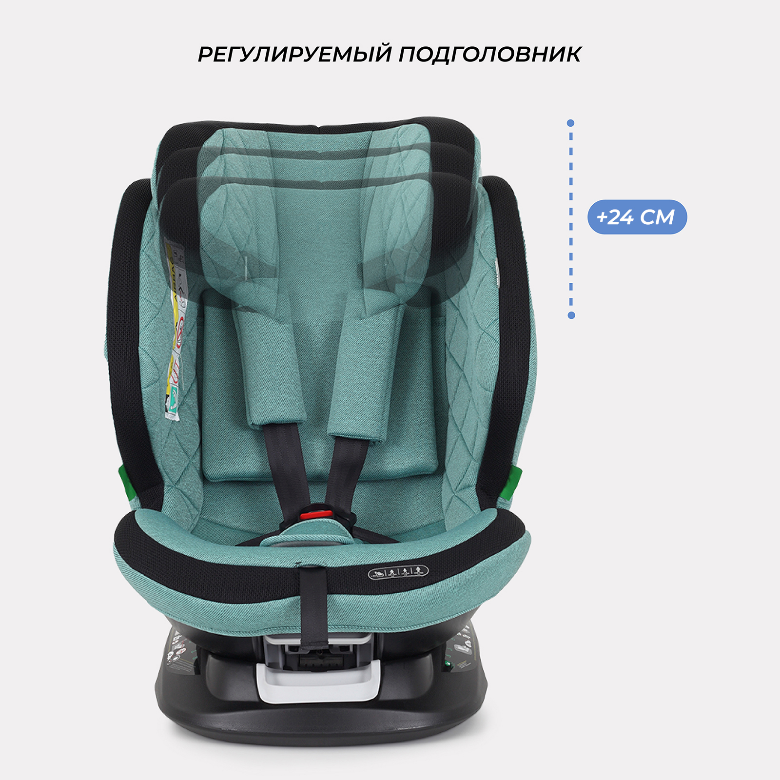 Автокресло с поворотной базой MOWbaby Motion isofix Green 40-150см - фото 6