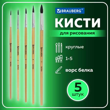 Кисти Brauberg 5 шт блистер