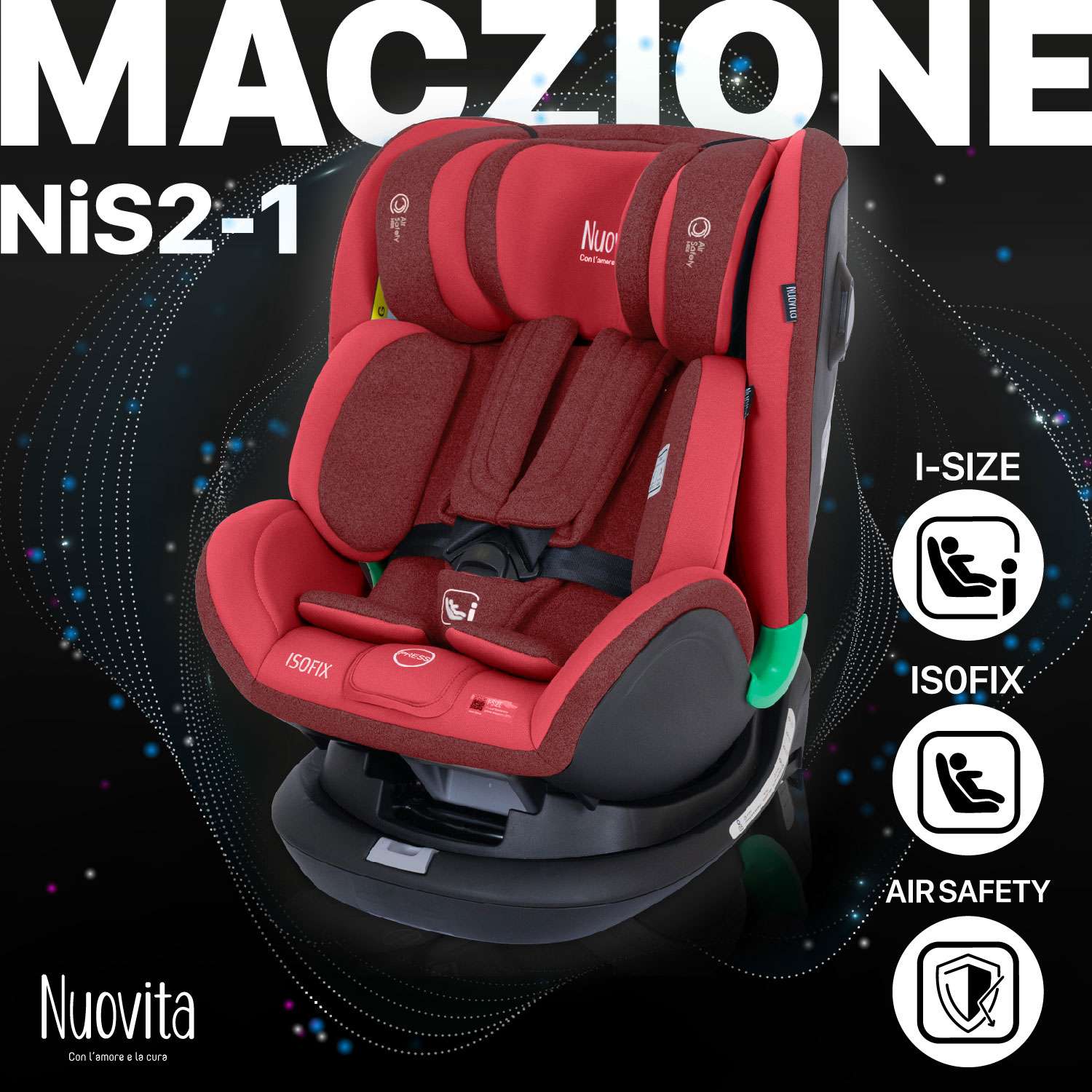 Автокресло Nuovita Maczione NiS2-1 Красный - фото 2