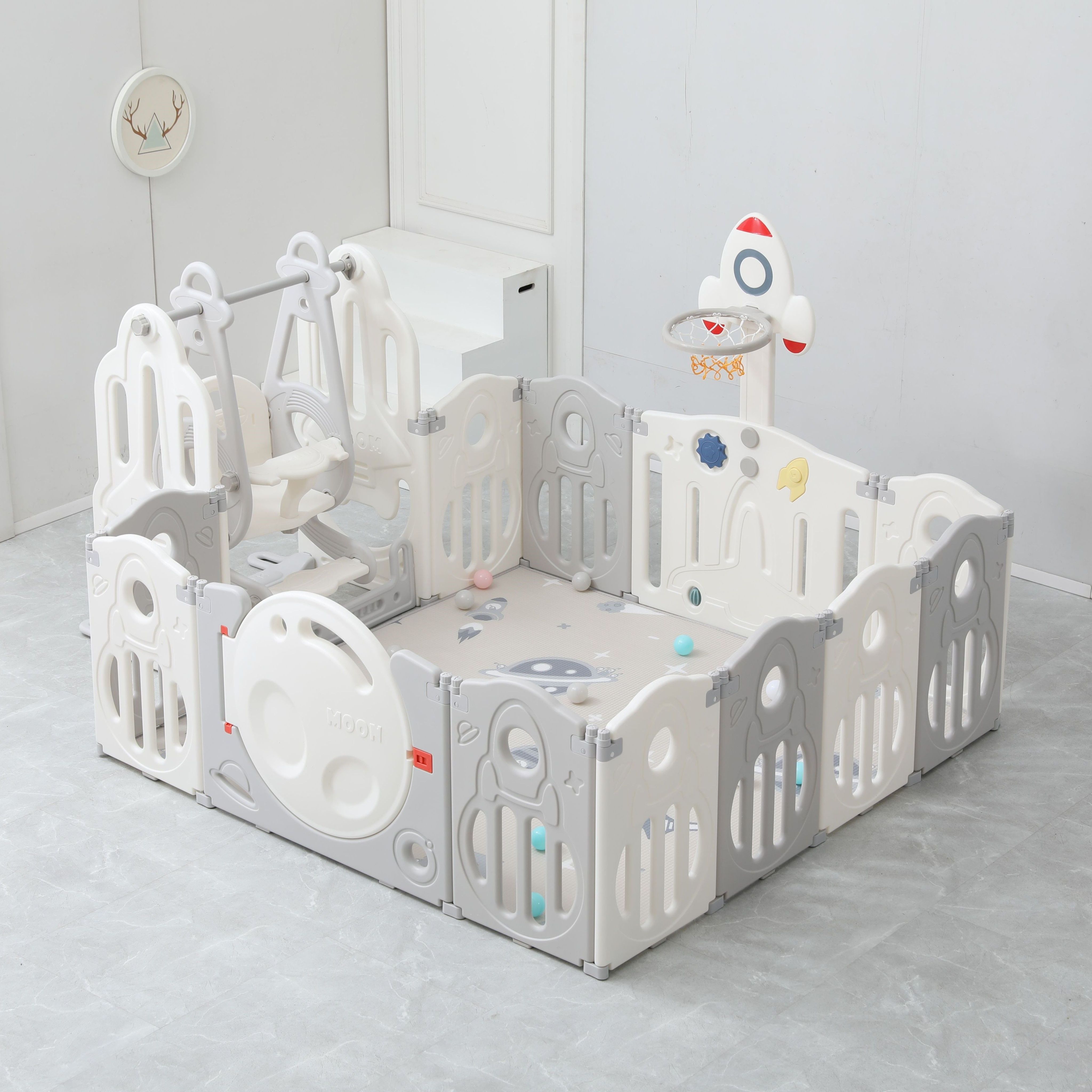 Большой детский игровой манеж UNIX Kids SUPREME Space 200x240 Grey PPSUSP18GRYSW - фото 2