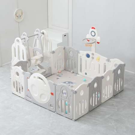 Большой детский игровой манеж UNIX Kids SUPREME Space 200x240 Grey