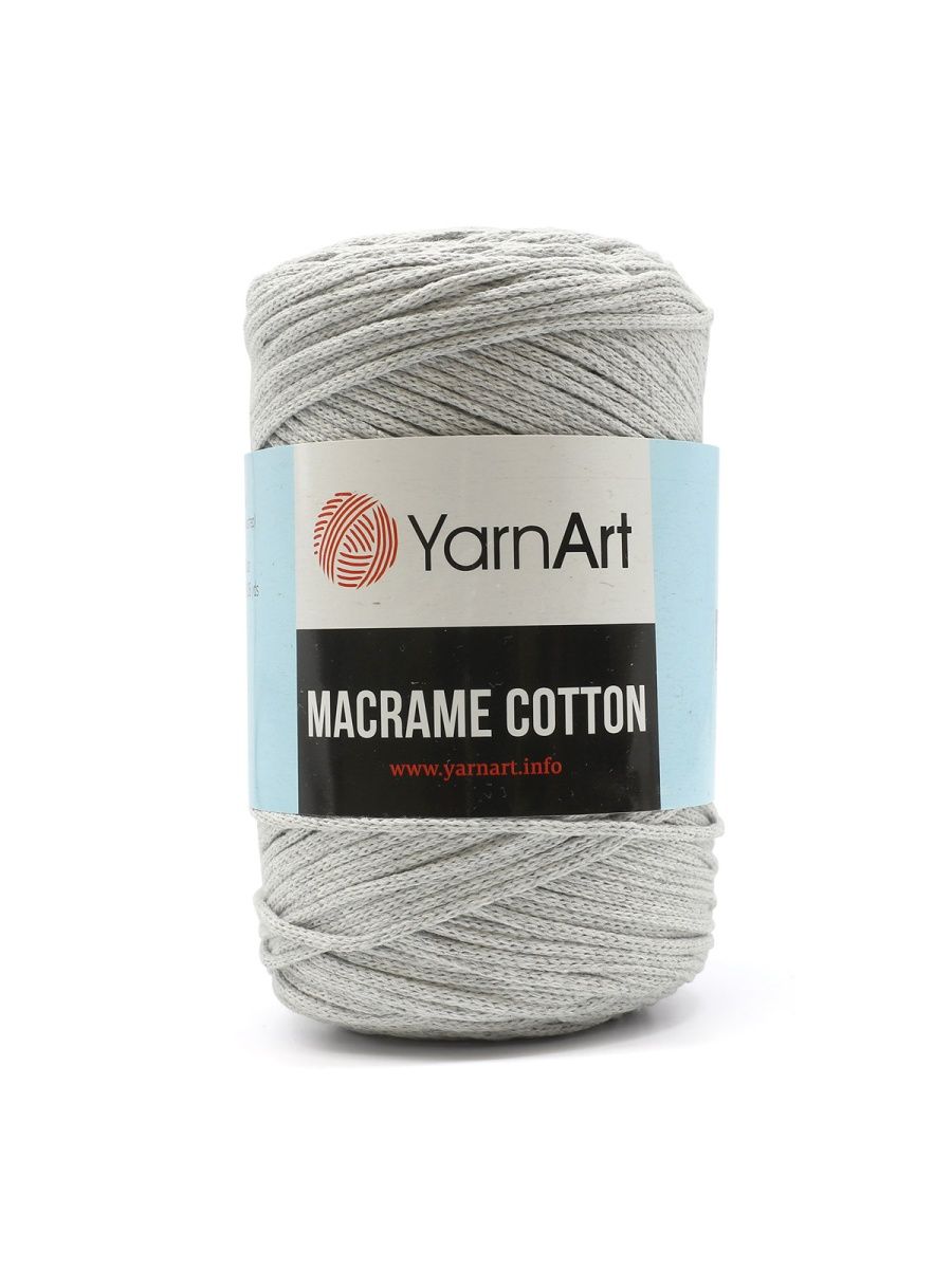 Пряжа YarnArt Macrame Cotton в виде шнура 250 г 225 м 756 серо-голубой 4 мотка - фото 6