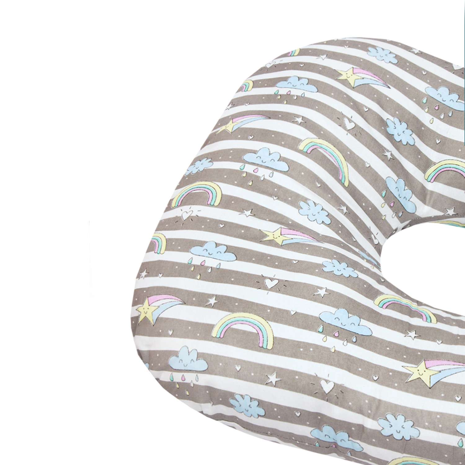 Наволочка к подушке для беременных Amarobaby Радуга U-образная Серый - фото 4