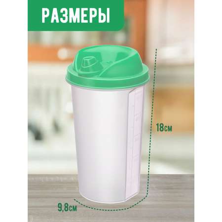 Емкость elfplast с дозатором 0.5 литра 10*18*10 см зеленый
