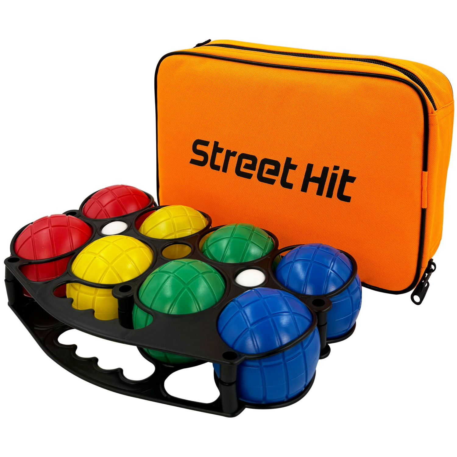 Набор для игры Street Hit Петанк 8 шаров из пластика красный синий зеленый  желтый купить по цене 1510 ₽ в интернет-магазине Детский мир