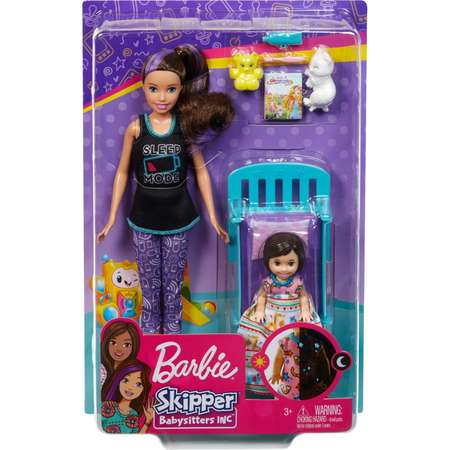 Набор игровой Barbie Няня Скиппер кроватка для малышки GHV88