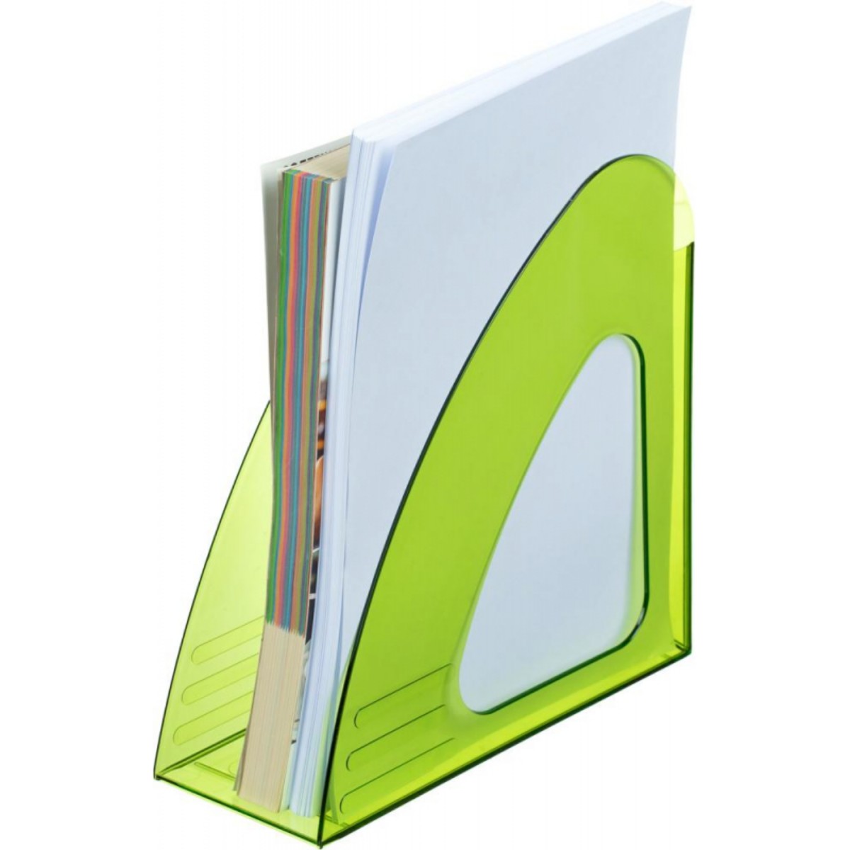 Вертикальный накопитель Attache 90мм Bright Colours прозрачный зеленый 2 штуки - фото 5