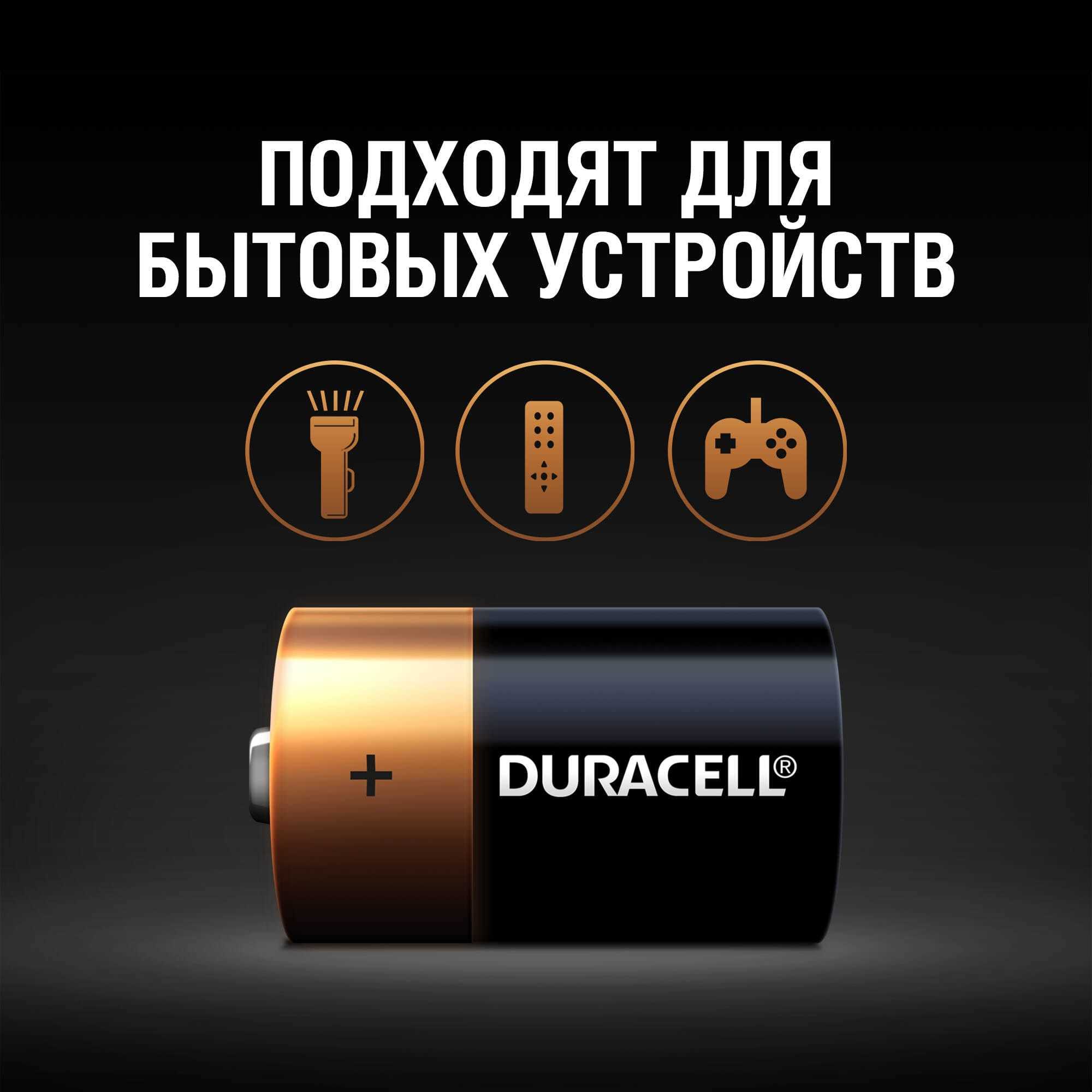 Батарейки Duracell Basic D/LR20 2шт купить по цене 299 ₽ в  интернет-магазине Детский мир