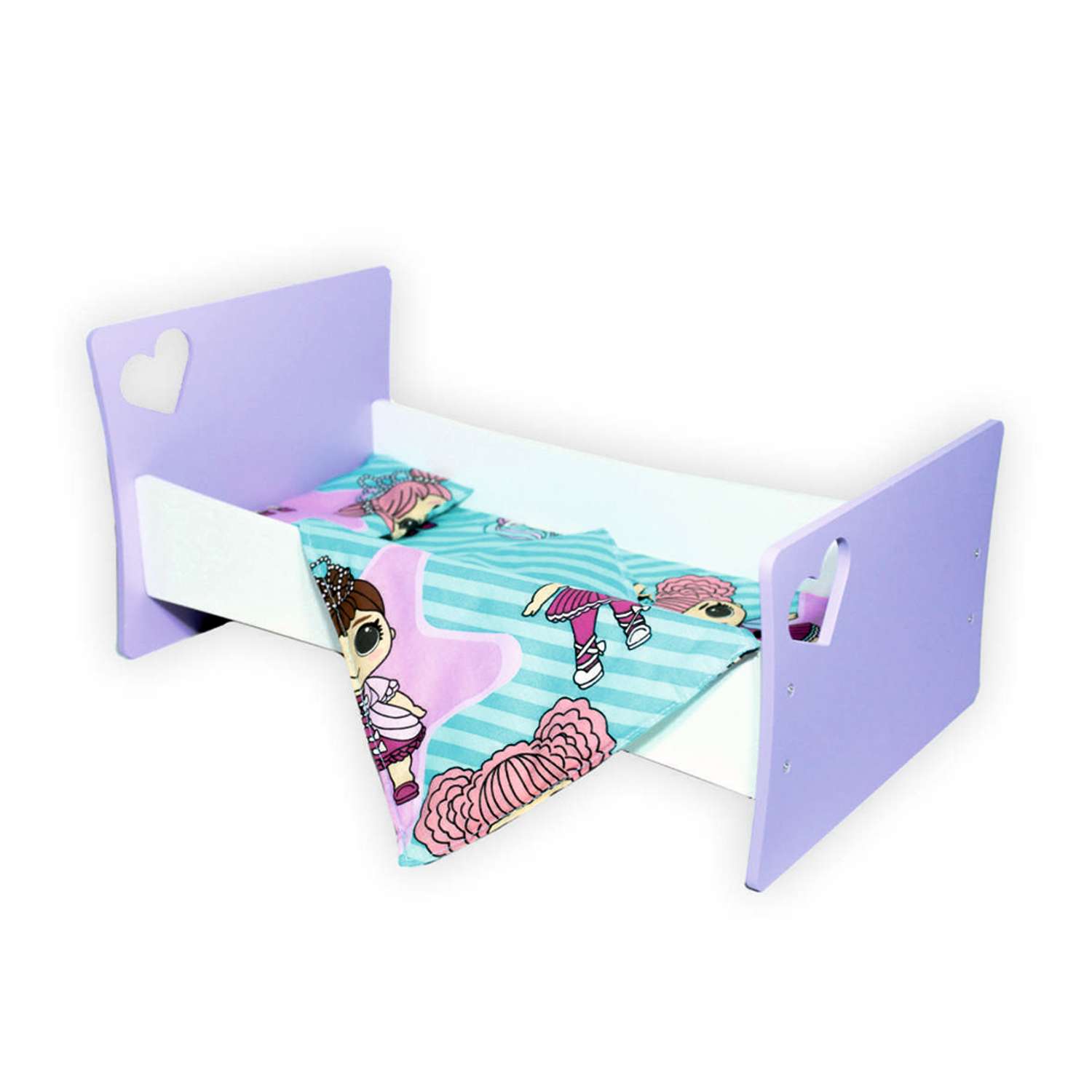 Мебель для кукол ViromToys Кроватка фиолетовая Кд0031 - фото 4