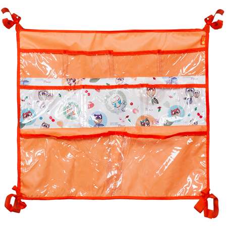 Органайзер-кармашки Чудо-чадо для кроватки и ванной Капитошка совушки/оранжевый