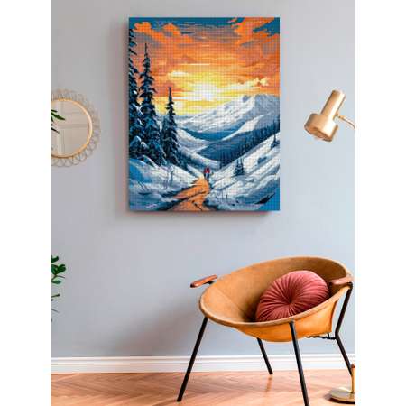 Алмазная мозаика Art on Canvas холст на подрамнике 40х50 см Зимняя тропа