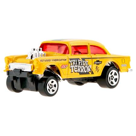 Автомобиль Hot Wheels 55 Chevy Bel air gasser 1:64 желтый