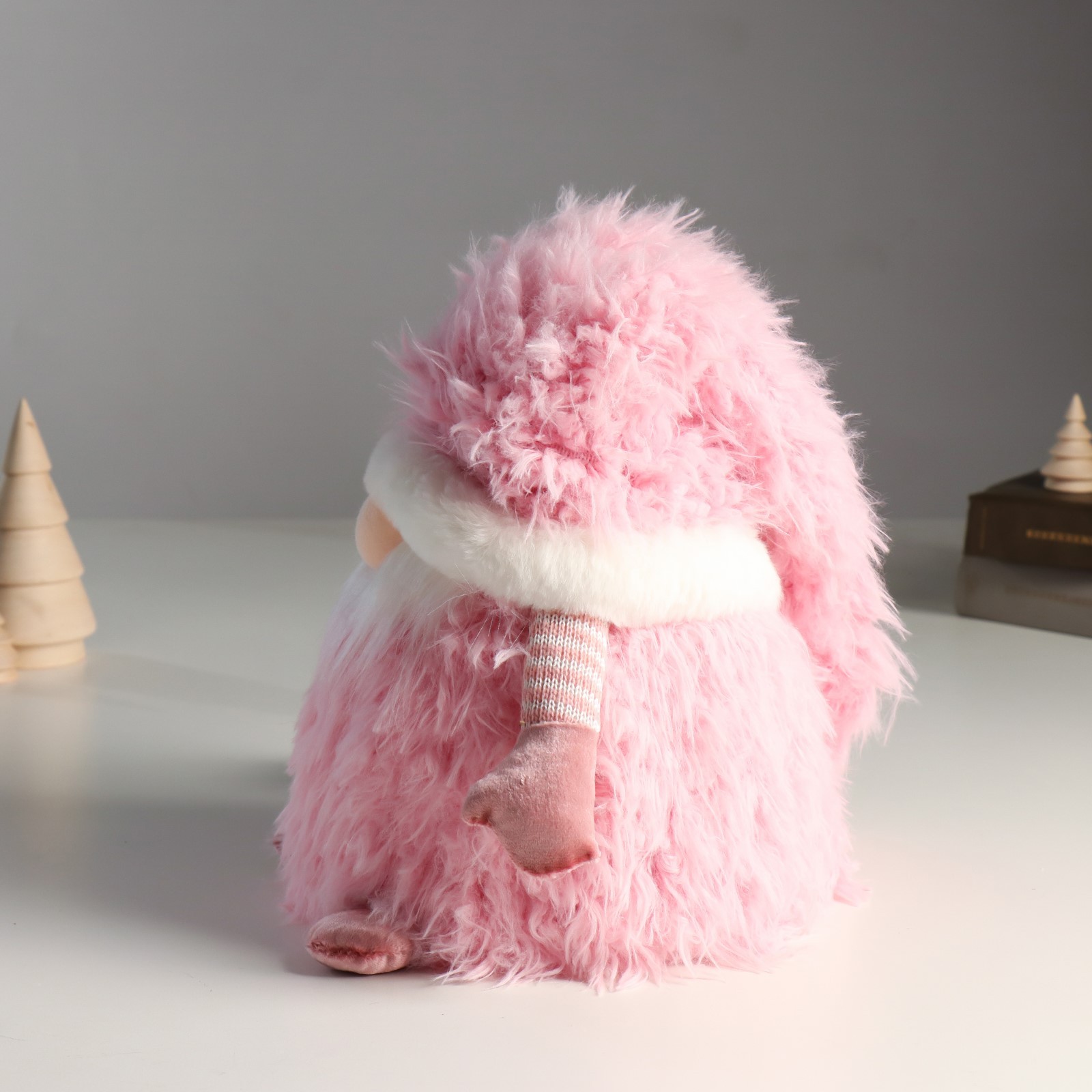 Кукла интерьерная Зимнее волшебство «Дед Мороз в розовой шубке и длинном колпаке» 20х20х25 см - фото 5