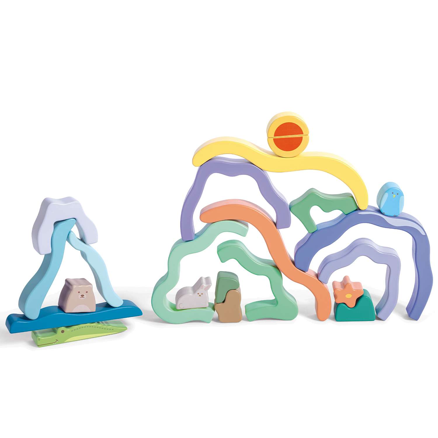 Развивающая игрушка Hape 3 в 1 В джунглях для малышей (пирамидка пазл игра-балансир) по всему миру - фото 2