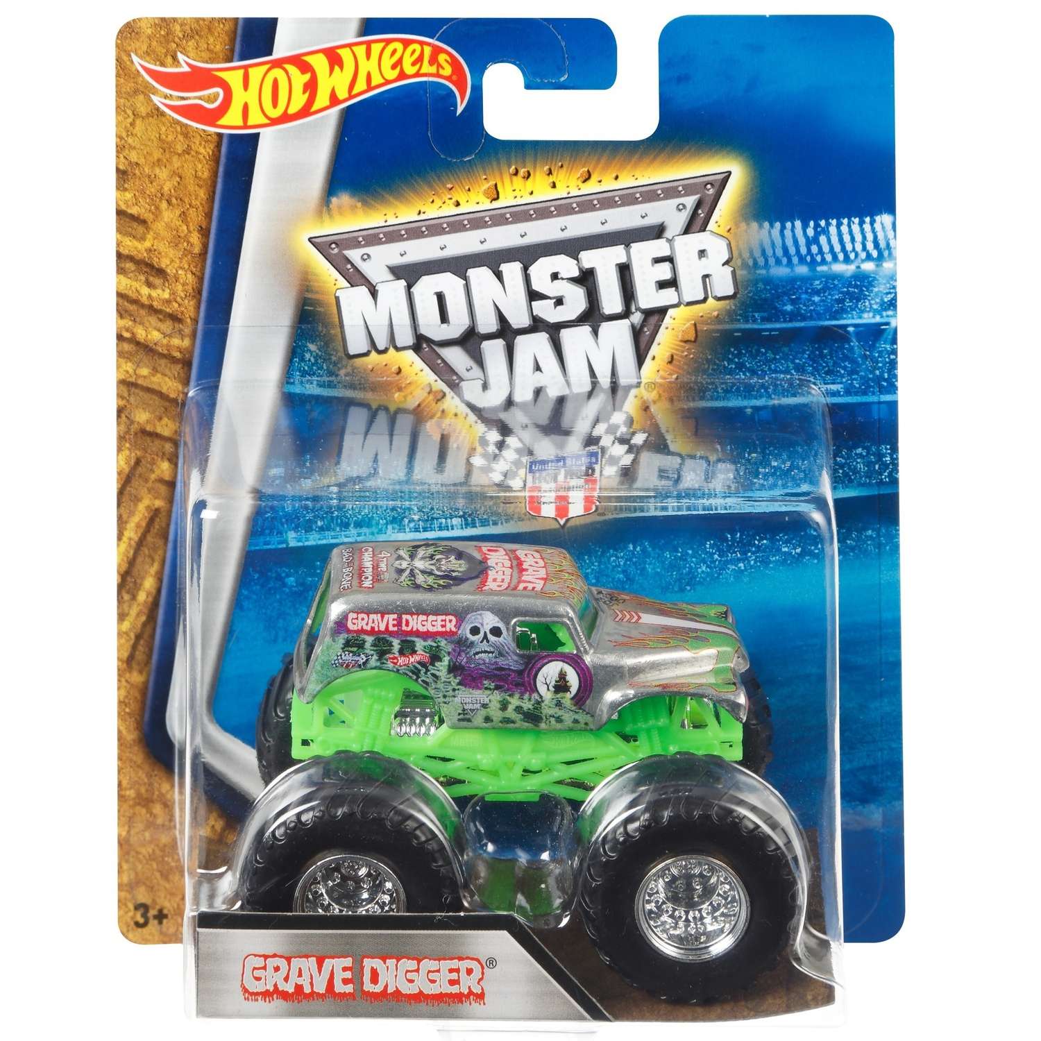 Машина Hot Wheels 1:64 Monster Jam Grave Digger DRR69 BHP37/DRR69 - фото 2