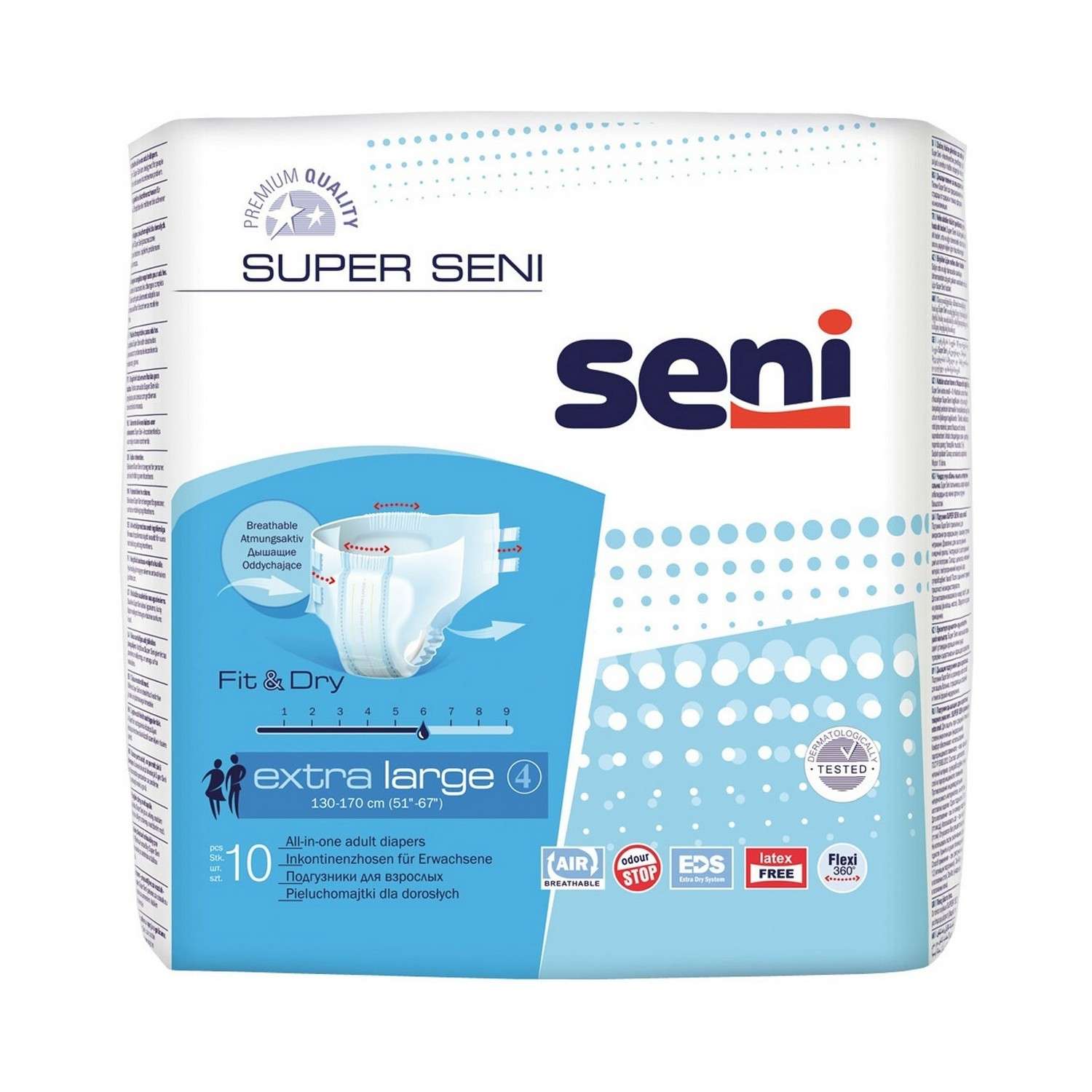 Подгузники для взрослых SENI Super Extra Large 10 шт - фото 1