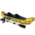 Надувная лодка INTEX Эксплорер К2 Kayak с веслами и насосом 196х102х33 см