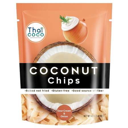 Чипсы Thai Coco кокосовые сметана-лук 40г