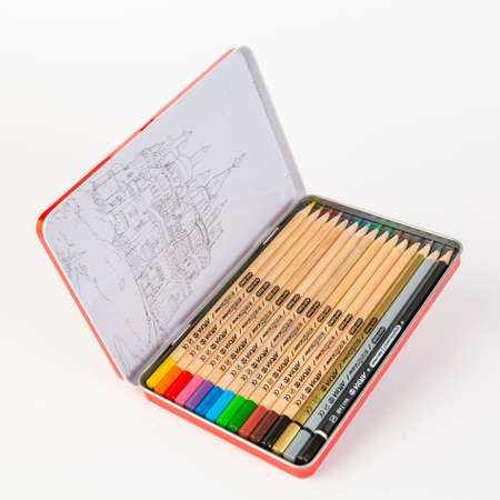 Набор цветных карандашей ARYA ARYA 12+3 шт. в железной коробке