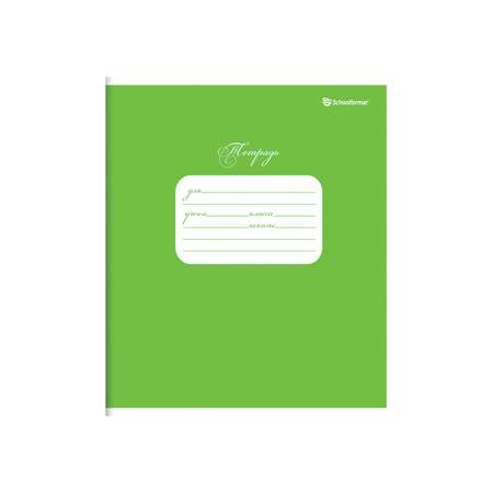 Тетрадь SCHOOLFORMAT 12 листов линейка Зеленая мелованный картон ВД-лак
